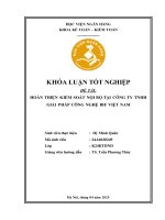 Khóa luận tốt nghiệp Kế toán kiểm toán: Hoàn thiện kiểm soát nội bộ tại Công ty TNHH Giải pháp Công nghệ IBF Việt Nam