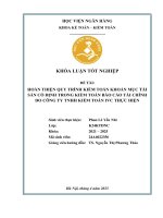 Khóa luận tốt nghiệp Kế toán kiểm toán: Hoàn thiện quy trình kiểm toán khoản mục Tài sản cố định trong kiểm toán báo cáo tài chính do Công ty TNHH Kiểm toán IVC thực hiện