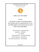 Khóa luận tốt nghiệp Ngân hàng: Xác định các nhân tố ảnh hưởng đến mức độ hài lòng của khách hàng về các sản phẩm, dịch vụ ngân hàng số tại Ngân hàng TMCP Tiên Phong