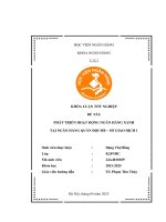 Khóa luận tốt nghiệp Ngân hàng: Phát triển hoạt động ngân hàng xanh tại Ngân hàng Quân đội MB - Sở Giao dịch 1