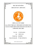 Khóa luận tốt nghiệp Kế toán kiểm toán: Hoàn thiện quy trình kiểm toán khoản mục tài sản cố định trong kiểm toán BCTC do Công ty TNHH KPMG thực hiện