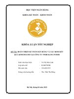 Khóa luận tốt nghiệp Kế toán kiểm toán: Hoàn thiện kế toán bán hàng và xác định kết quả kinh doanh tại Công ty TNHH Kang Foods