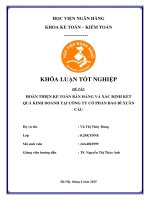 Khóa luận tốt nghiệp Kế toán kiểm toán: Kế toán bán hàng và xác định kết quả kinh doanh tại Công ty Cổ phần Bao Bì Xuân Cầu