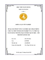 Khóa luận tốt nghiệp Ngân hàng: Giải pháp nâng cao hiệu quả hoạt động cho vay đối với doanh nghiệp vừa và nhỏ tại Ngân hàng Thương mại cổ phần Quân đội - Chi nhánh Nam Hà Nội