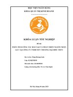 Khóa luận tốt nghiệp Quản trị kinh doanh: Phân tích công tác đào tạo và phát triển nguồn nhân lực tại Công ty TNHH MTV Thương mại Hiếu Thủy