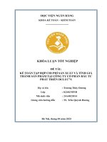 Khóa luận tốt nghiệp Kế toán kiểm toán: Kế toán tập hợp chi phí sản xuất và tính giá thành sản phẩm tại Công ty Cổ phần Đầu tư Phát triển Duluc”s”