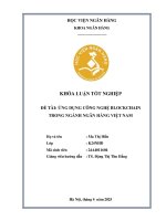 Khóa luận tốt nghiệp Ngân hàng: Ứng dụng công nghệ Blockchain trong ngành ngân hàng Việt Nam