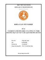 Khóa luận tốt nghiệp Quản trị kinh doanh: Tái định vị thương hiệu của Công ty TNHH Thương Mại Vận Tải Và Du Lịch Trường Huyền