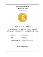 Khóa luận tốt nghiệp Ngân hàng: Phát triển hoạt động tín dụng xanh tại Ngân hàng TMCP Đầu tư và Phát triển Việt Nam