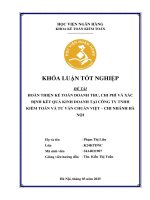 Khóa luận tốt nghiệp Kế toán kiểm toán: Hoàn thiện kế toán doanh thu, chi phí và xác định kết quả kinh doanh tại Công ty TNHH kiểm toán và tư vấn Chuẩn Việt – chi nhánh Hà Nội