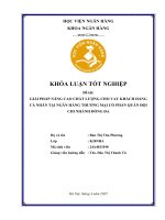 Khóa luận tốt nghiệp Ngân hàng: Giải pháp nâng cao chất lượng cho vay khách hàng cá nhân tại Ngân hàng thương mại Cổ phần Quân đội Chi nhánh Đống Đa