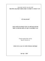 tóm tắt BÁO CHÍ GIẢI PHÁP VỚI VẤN ĐỀ BẠO HÀNH TRẺ VỊ THÀNH NIÊN Ở VIỆT NAM HIỆN NAY 