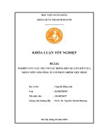 Khóa luận tốt nghiệp Quản trị kinh doanh: Nghiên cứu các yếu tố tác động đến sự gắn kết của nhân viên với Công ty Cổ phần Nhôm Việt Pháp