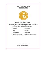 Khóa luận tốt nghiệp Ngân hàng: Giải pháp phát triển thương hiệu Ngân hàng TMCP Quốc tế Việt Nam