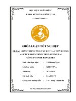 Khóa luận tốt nghiệp Kế toán kiểm toán: Hoàn thành kế toán tiền lương và các khoản trích theo lương tại Công ty TNHH Rongchen