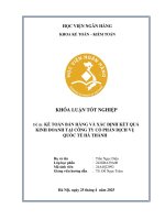 Khóa luận tốt nghiệp Kế toán kiểm toán: Kế toán bán hàng và xác định kết quả kinh doanh tại Công ty Cổ phần Dịch vụ Quốc tế Hà Thành