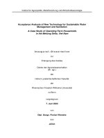 Acceptance analysis of new technology for sustanable water management and sanitation