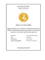 Khóa luận tốt nghiệp Ngân hàng: Nghiên cứu các nhân tố ảnh hưởng đến sự hài lòng của khách hàng khi sử dụng dịch vụ ngân hàng số tại các ngân hàng thương mại Việt Nam