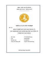 Khóa luận tốt nghiệp Kế toán kiểm toán: Hoàn thiện kế toán bán hàng và xác định kết quả kinh doanh tại Công ty TNHH May Đạt Đăng