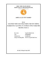 Khóa luận tốt nghiệp Quản trị kinh doanh: Giải pháp thúc đẩy hoạt động truyền thông marketing tại Công ty Cổ phần Công nghệ Môi trường Toàn Á