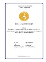 Khóa luận tốt nghiệp Ngân hàng: Nghiên cứu các nhân tố ảnh hưởng đến sự hài lòng của khách hàng về dịch vụ ngân hàng số tại Ngân hàng Thương mại cổ phần Kỹ thương Việt Nam