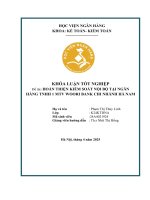 Khóa luận tốt nghiệp Kế toán kiểm toán: Hoàn thiện kiểm soát nội bộ tại Ngân hàng TNHH MTV Woori Bank chi nhánh Hà Nam