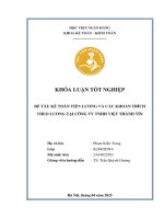 Khóa luận tốt nghiệp Kế toán kiểm toán: Kế toán tiền lương và các khoản trích theo lương tại Công ty TNHH Việt Thành Tín