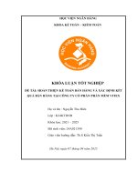 Khóa luận tốt nghiệp Kế toán kiểm toán: Hoàn thiện kế toán bán hàng và xác định kết quả bán hàng tại Công ty Cổ phần Phần mềm Vitex