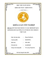 Khóa luận tốt nghiệp Kế toán kiểm toán: Kế toán bán hàng và xác định kết quả kinh doanh tại Công ty Thang Máy MESCO Việt Nam