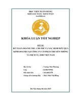 Khóa luận tốt nghiệp Kế toán kiểm toán: Kế toán doanh thu, chi phí và xác định kết quả kinh doanh tại Công ty Cổ phần truyền thông và dịch vụ JMB Việt Nam