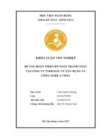 Khóa luận tốt nghiệp Kế toán kiểm toán: Hoàn thiện kế toán thanh toán tại Công ty TNHH Đầu tư và Xây dựng và Công nghệ Á Châu