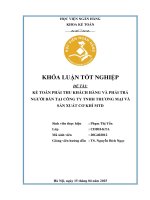 Khóa luận tốt nghiệp Kế toán kiểm toán: Kế toán khoản phải thu khách hàng và phải trả người bán tại Công ty TNHH Thương mại và Sản xuất cơ khí MTD