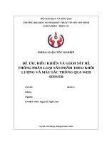 Điều khiển và giám sát hệ thống phân loại sản phẩm theo khối lượng và màu sắc thông qua web server