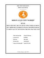 Khóa luận tốt nghiệp Ngân hàng: Phân tích mức độ ứng dụng công nghệ số trong quy trình mở tài khoản online cho khách hàng cá nhân tại các ngân hàng thương mại Việt Nam
