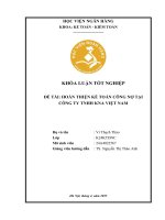 Khóa luận tốt nghiệp Kế toán kiểm toán: Hoàn thiện kế toán công nợ tại Công ty TNHH KNA Việt Nam