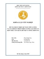 Khóa luận tốt nghiệp Kế toán kiểm toán: Hoàn thiện kế toán tiền lương và các khoản trích theo lương tại Công ty Kiến trúc xây dựng đô thị và nông thôn PTS