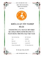 Khóa luận tốt nghiệp Ngân hàng: Ảnh hưởng của nợ xấu đến hiệu quả hoạt động kinh doanh của các ngân hàng thương mại Việt Nam