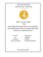 Khóa luận tốt nghiệp Kế toán kiểm toán: Hoàn thiện kế toán bán hàng và xác định kết quả hoạt động kinh doanh tại Công ty Cổ phần Công nghệ Chăm sóc sức khỏe Hecatech