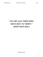 TÀI LIỆU DẠY THÊM KHTN 7 (PHẦN HOÁ HỌC)