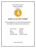 Khóa luận tốt nghiệp Ngân hàng: Nghiên cứu các nhân tố ảnh hưởng đến phát triển ngân hàng xanh tại Việt Nam