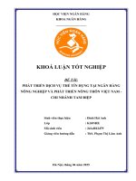 Khóa luận tốt nghiệp Ngân hàng: Phát triển dịch vụ thẻ tín dụng tại Ngân hàng Nông nghiệp và Phát triển nông thôn Việt Nam - Chi nhánh Tam Điệp