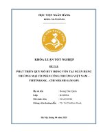 Khóa luận tốt nghiệp Ngân hàng: Phát triển quy mô huy động vốn tại Ngân hàng Thương mại cổ phần Công thương Việt Nam - Vietinbank - Chi nhánh Sầm Sơn
