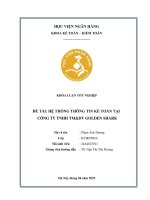 Khóa luận tốt nghiệp Kế toán kiểm toán: Hệ thống thông tin kế toán tại Công ty TNHH TM&DV Golden Shark