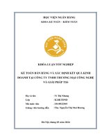 Khóa luận tốt nghiệp Kế toán kiểm toán: Kế toán bán hàng và xác định kết quả kinh doanh tại Công ty TNHH Thương mại Công nghệ và Giải pháp TSS