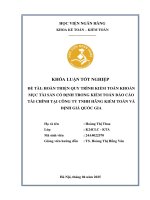 Khóa luận tốt nghiệp Kế toán kiểm toán: Hoàn thiện quy trình kiểm toán khoản mục tài sản cố định trong kiểm toán báo cáo tài chính tại Công ty TNHH Hãng Kiểm toán và Định giá Quốc Gia