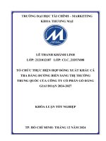 Tổ chức thực hiện hợp Đồng xuất khẩu cá tra bằng Đường biển sang thị trường trung quốc của công ty cổ phần gò Đàng giai Đoạn 2024 2027