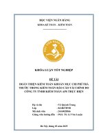 Khóa luận tốt nghiệp Kế toán kiểm toán: Hoàn thiện Kiểm toán khoản mục chi phí trả trước trong kiểm toán báo cáo tài chính do Công ty TNHH Kiểm toán APS thực hiện