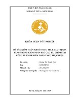 Khóa luận tốt nghiệp Kế toán kiểm toán: Kiểm toán khoản mục thuế giá trị gia tăng trong kiểm toán báo cáo tài chỉnh tại Công ty TNHH Kiểm toán VACO thực hiện