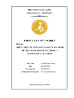 Khóa luận tốt nghiệp Kế toán kiểm toán: Hoàn thiện kế toán bán hàng và xác định kết quả kinh doanh tại Công ty Petrolimex Thái Bình
