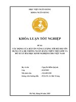 Khóa luận tốt nghiệp Ngân hàng: Tác động của bất ổn năng lượng tới rủi ro tín dụng của hệ thống ngân hàng trên thế giới và đề xuất bài học kinh nghiệm cho Việt Nam